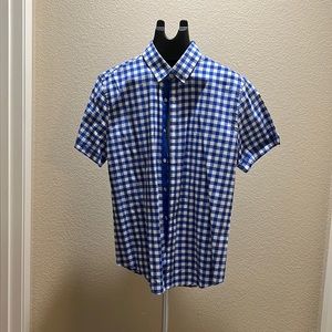 Express Fitted short sleeve dress shirt ;Lg 16-16 1/2